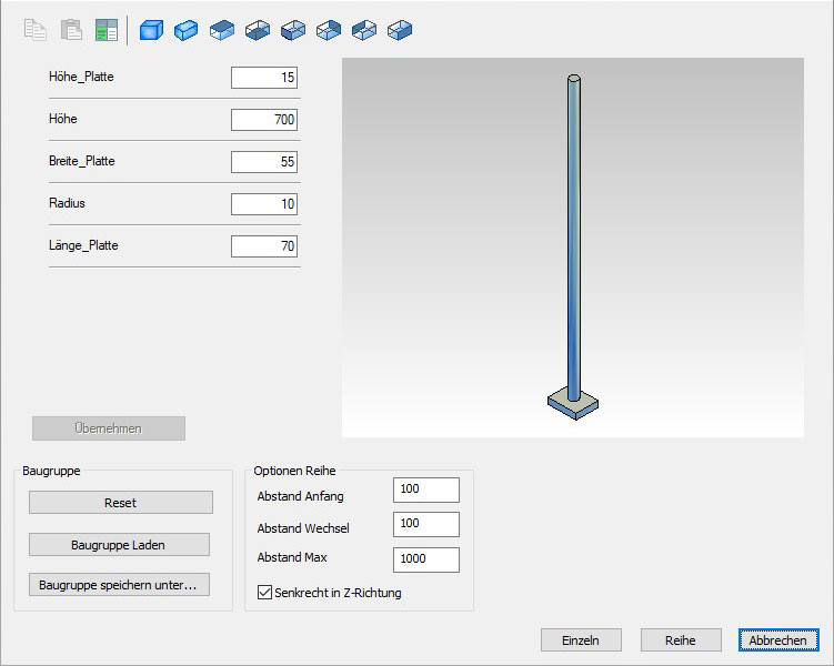 Metall 3D Freie Pfosten