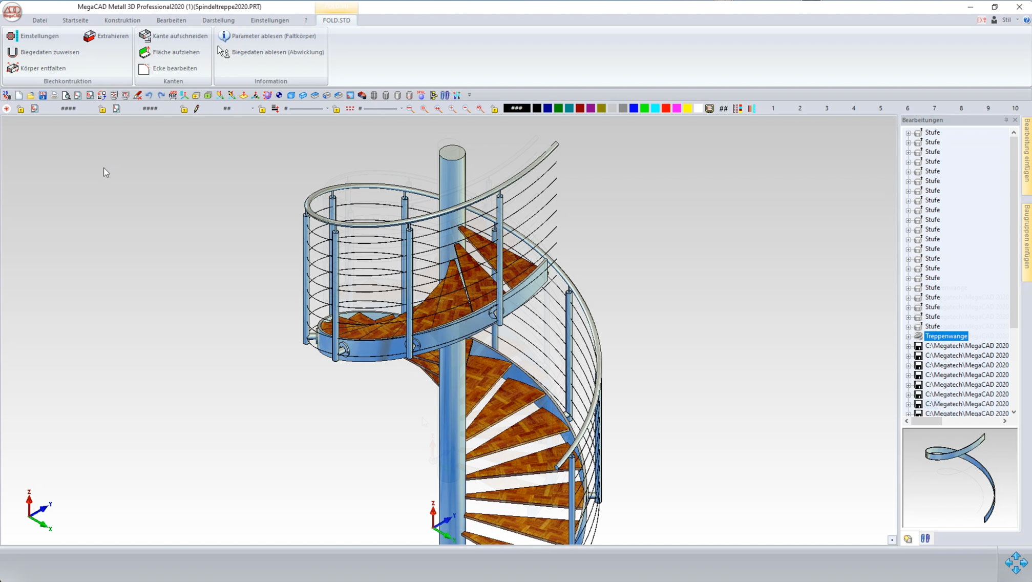 MegaCAD 3D Professional Spindeltreppe